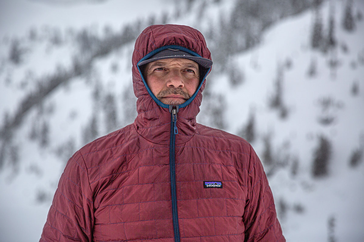 ​​Patagonia Nano Puff Hoody (hood on in backcountry)